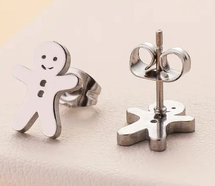 Gingerbread people studs