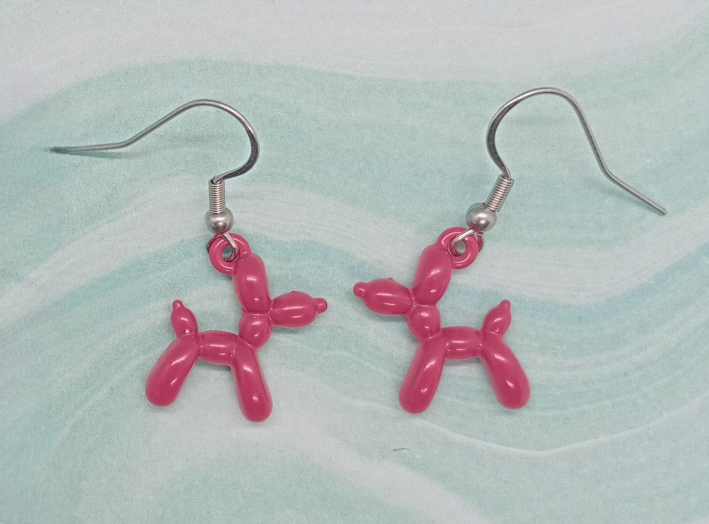 Balloon Dog Earrings - Dark Pink