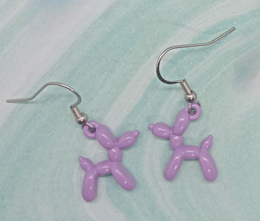 Balloon Dog Earrings - Lilac