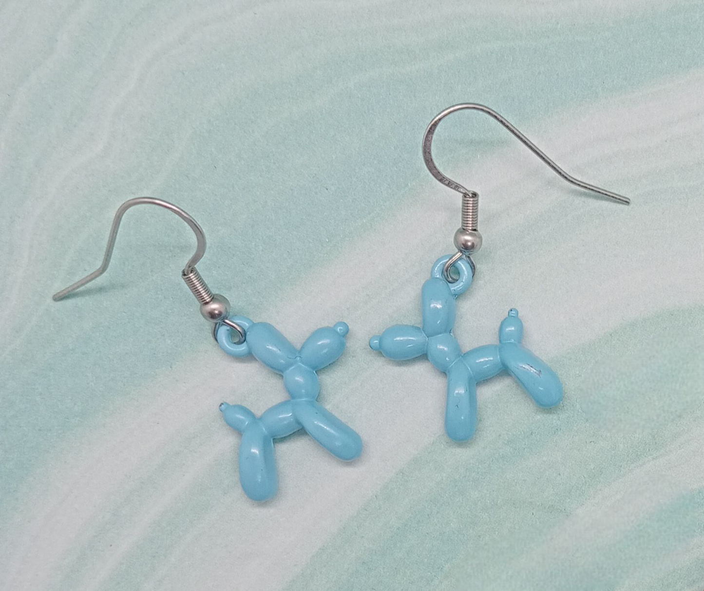Balloon Dog Earrings - Light blue