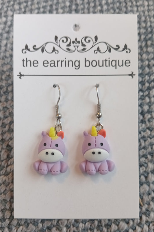 Magical Purple Unicorn Earrings