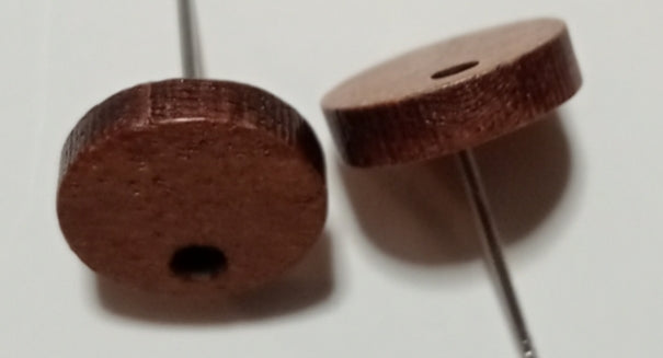 Petal with woven pattern earrings - walnut stud finding (Rose Gold)