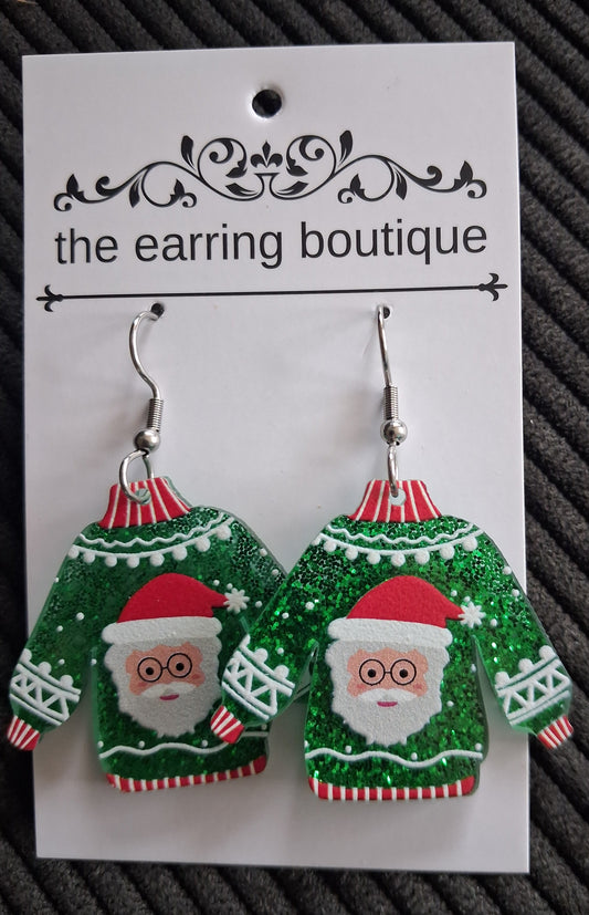 Santa Christmas Jumper earrings