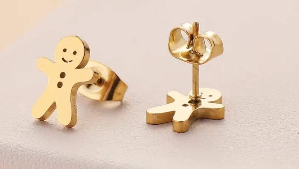 Gingerbread people studs