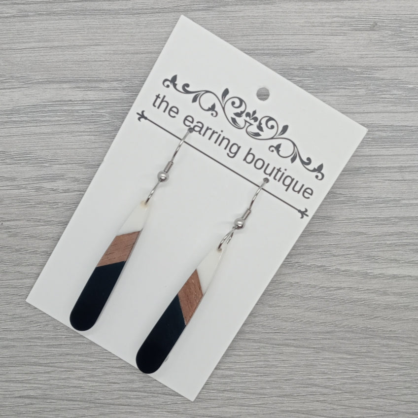 Walnut & resin blades -  solid white & black