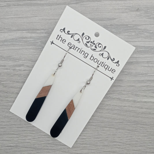 Walnut & resin blades -  solid white & black