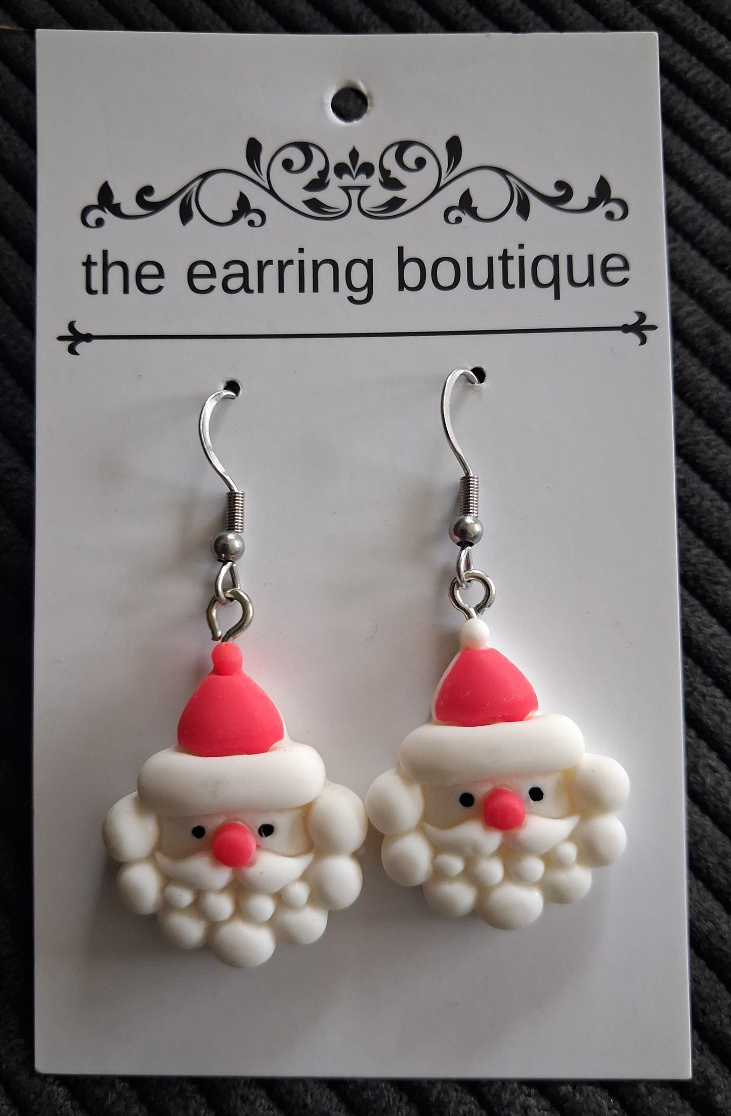 Marshmallow Beard Santa earrings