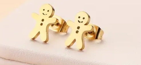 Gingerbread people studs