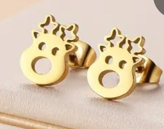 Reindeer Head studs earrings