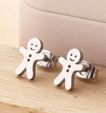 Gingerbread people studs