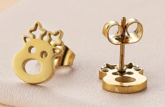 Reindeer Head studs earrings
