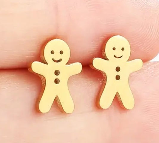 Gingerbread people studs
