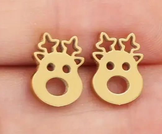 Reindeer Head studs earrings