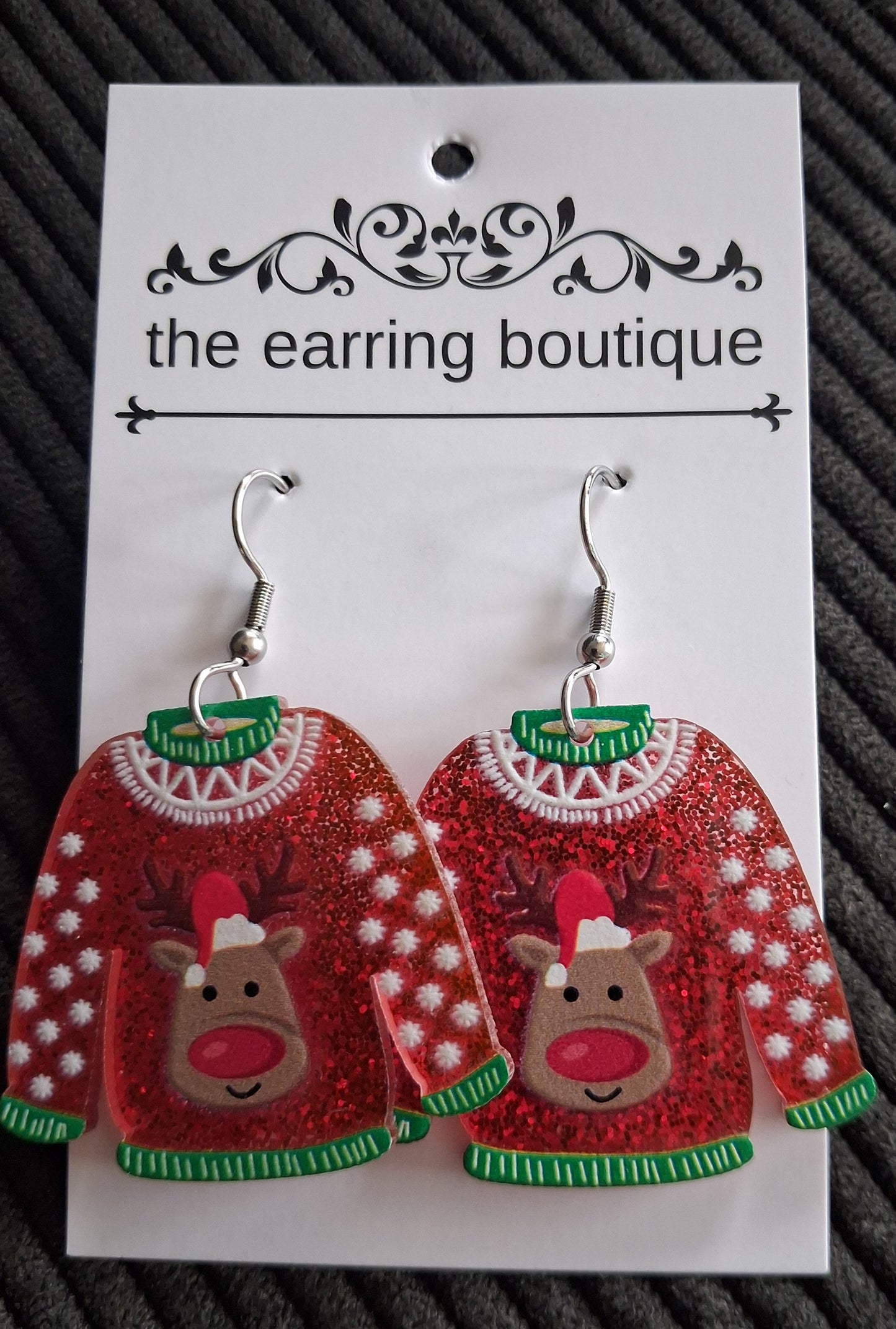 Reindeer Christmas Jumper earrings