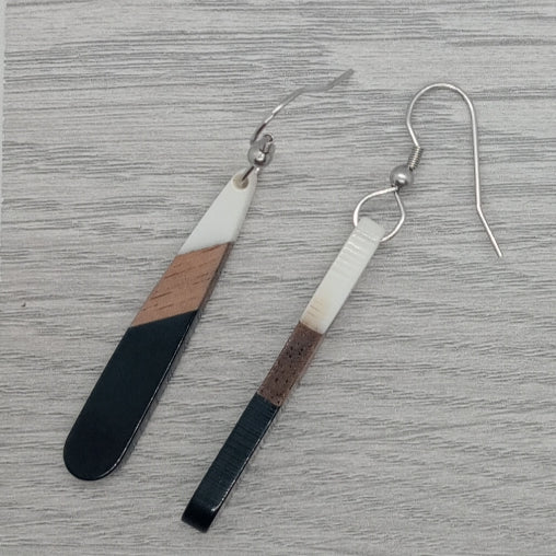 Walnut & resin blades -  solid white & black