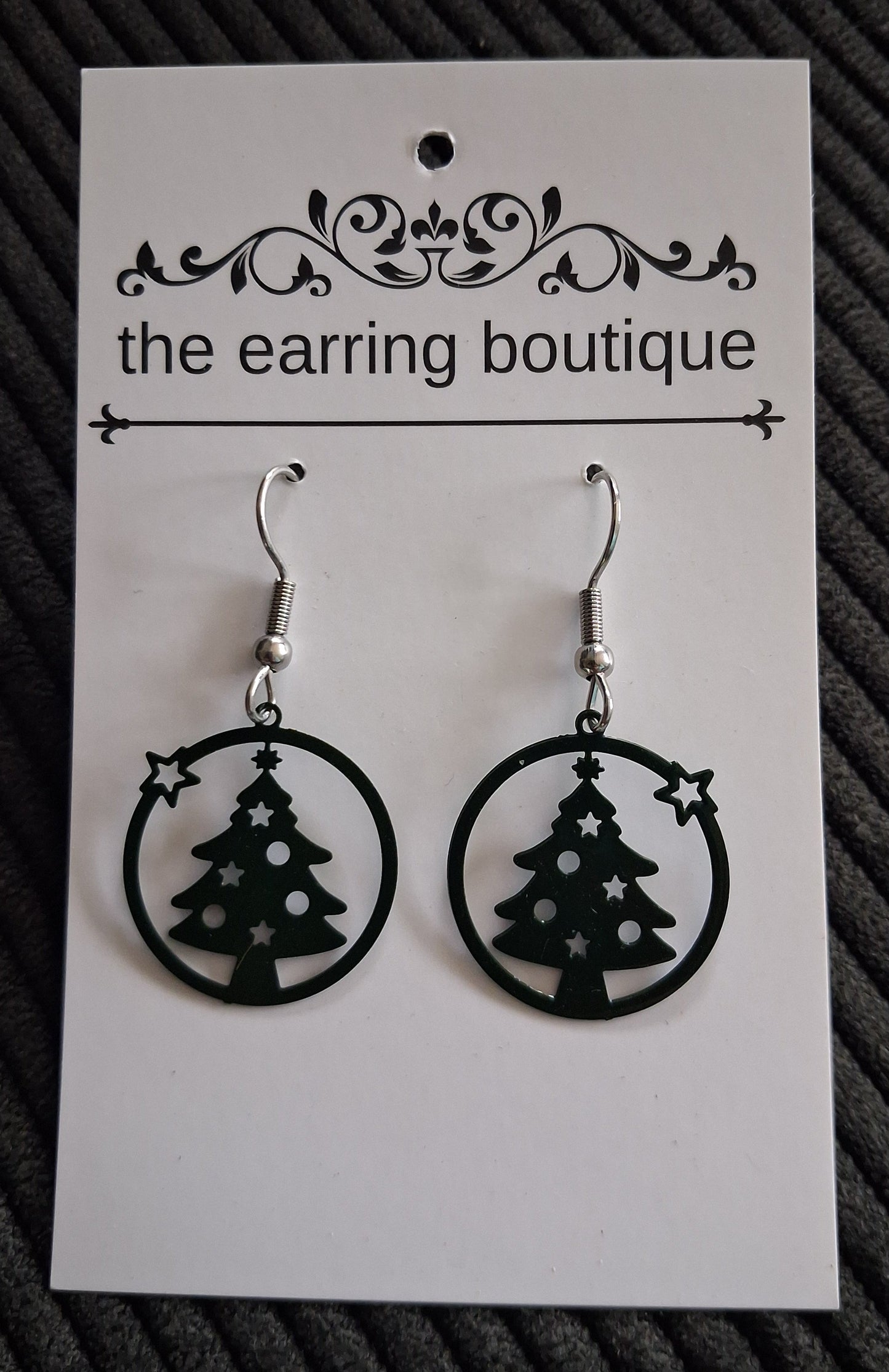 Dark Green Christmas Tree earrings